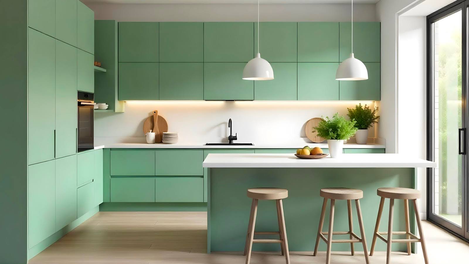 1. Green and White Colour Design