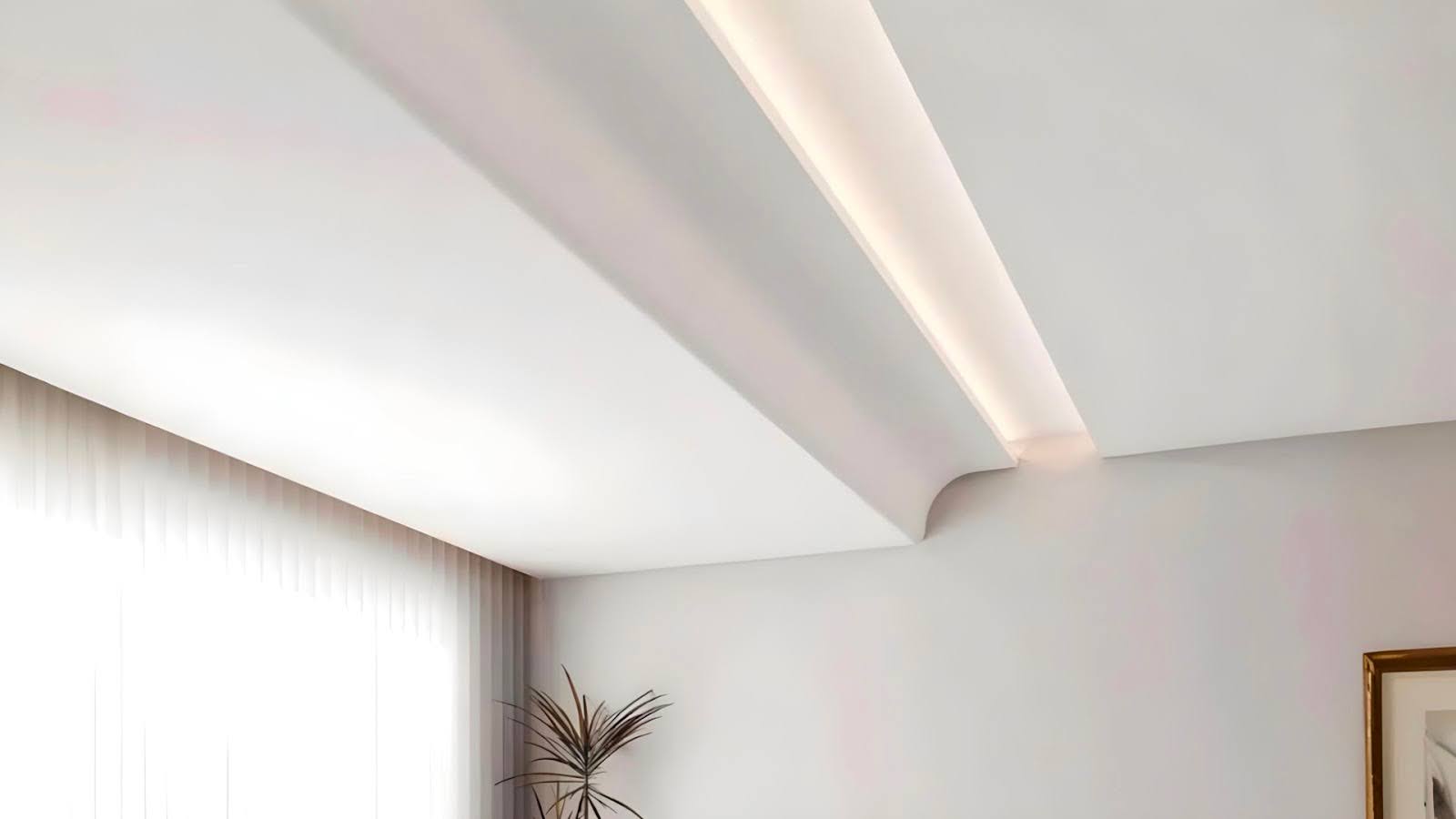 7. False Beams with POP Ceiling for an Industrial Look