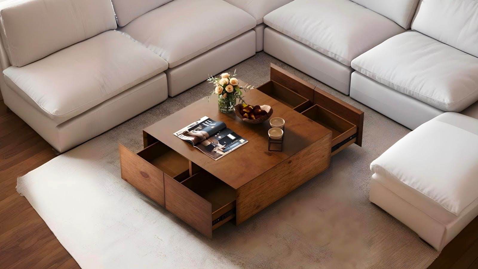2. Teapoy with Storage: Functional and Stylish