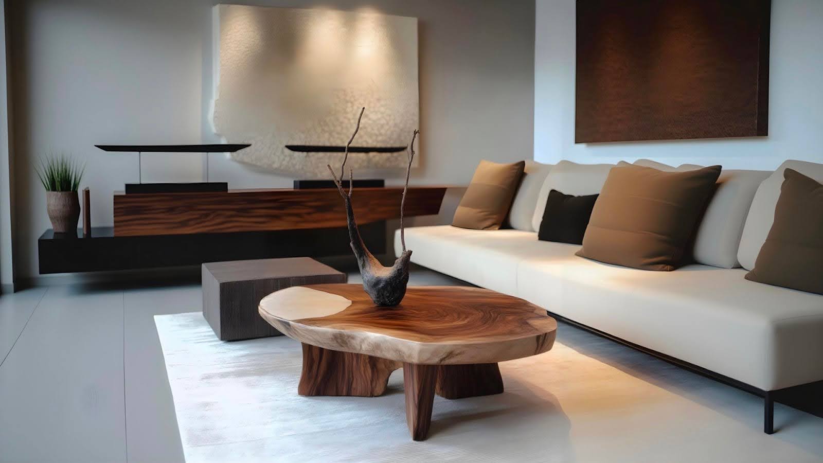 8. Rustic Wooden Teapoy for a Warm Appeal